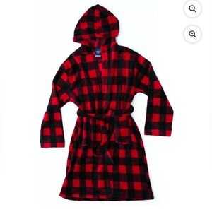 Prince of Sleep Red and Black Plaid Kids Robe